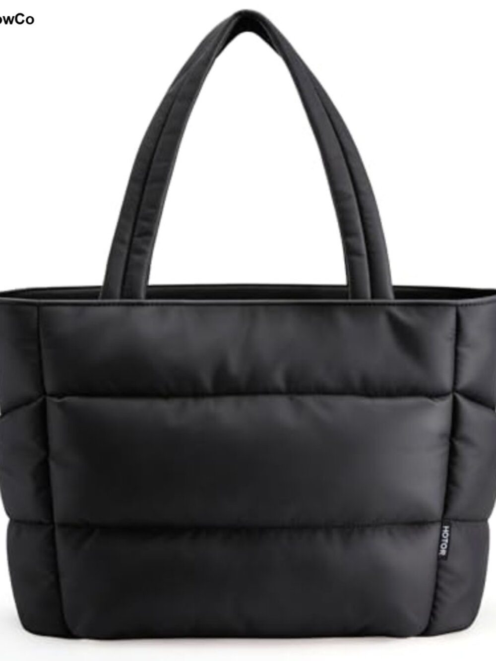 HOTOR Puffer Tote Bag Women Multi-Pocket Zippered 20L Laptop Work Travel